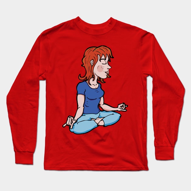 Yoga Girl Long Sleeve T-Shirt by deancoledesign